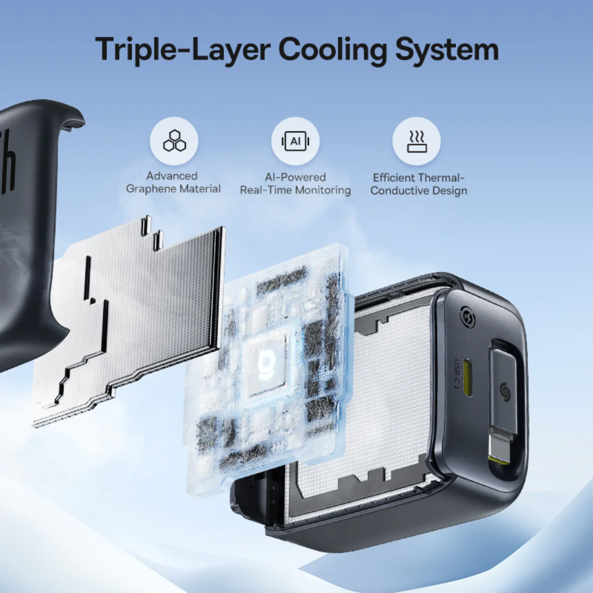 Baseus EnerCore CJ11 Fast Charger with Retractable Cable 2C 45W - Image 3