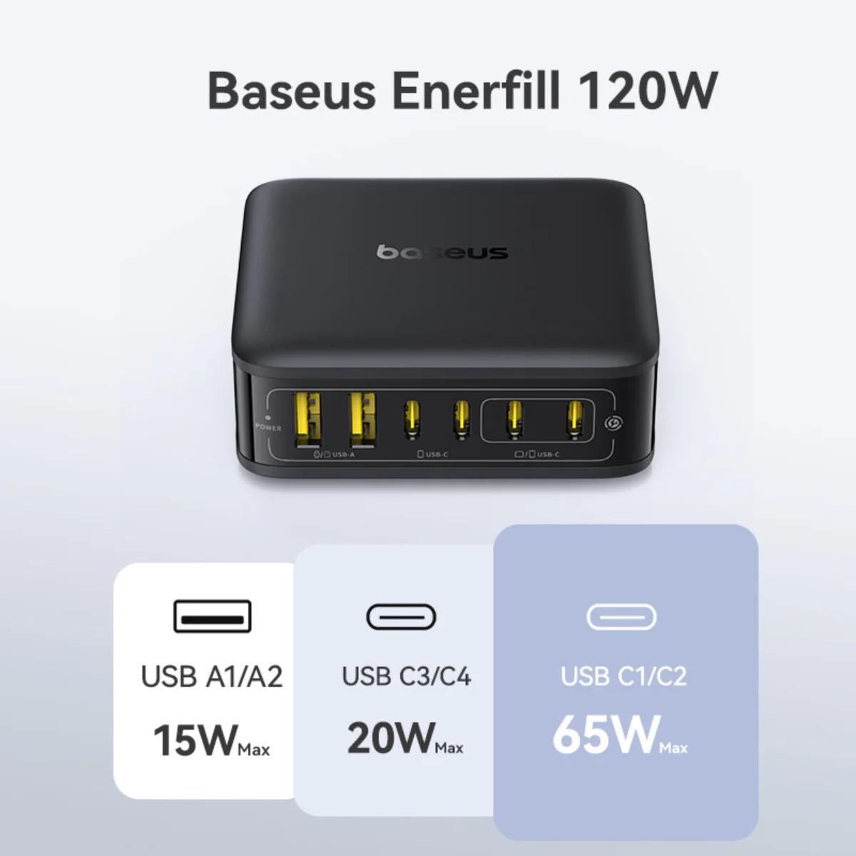 Baseus EnerFill FH21 Desktop Charging Station 4C+2U 120W - Image 8
