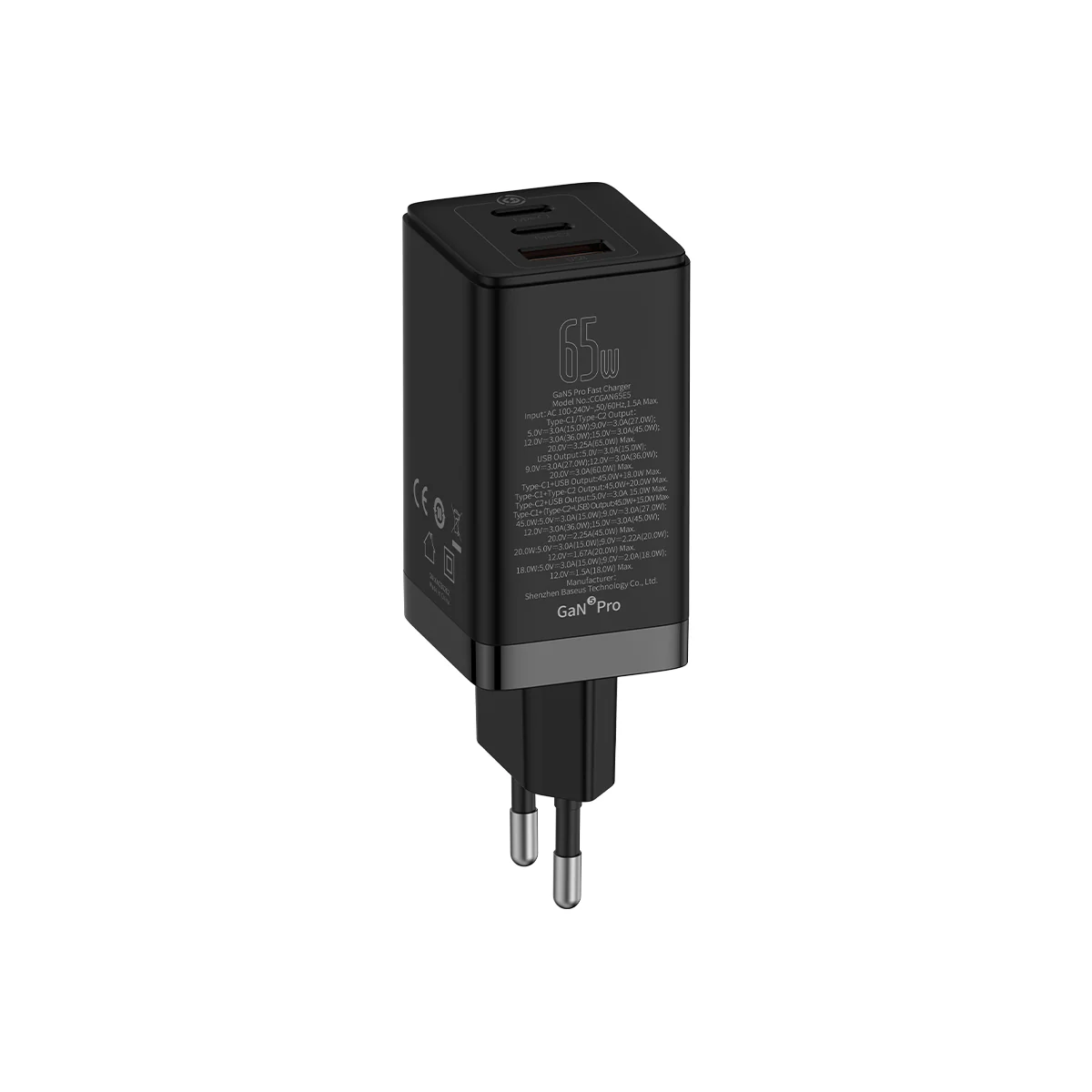 Baseus GaN5 Pro 3 Ports Fast Charger 65W - Image 4
