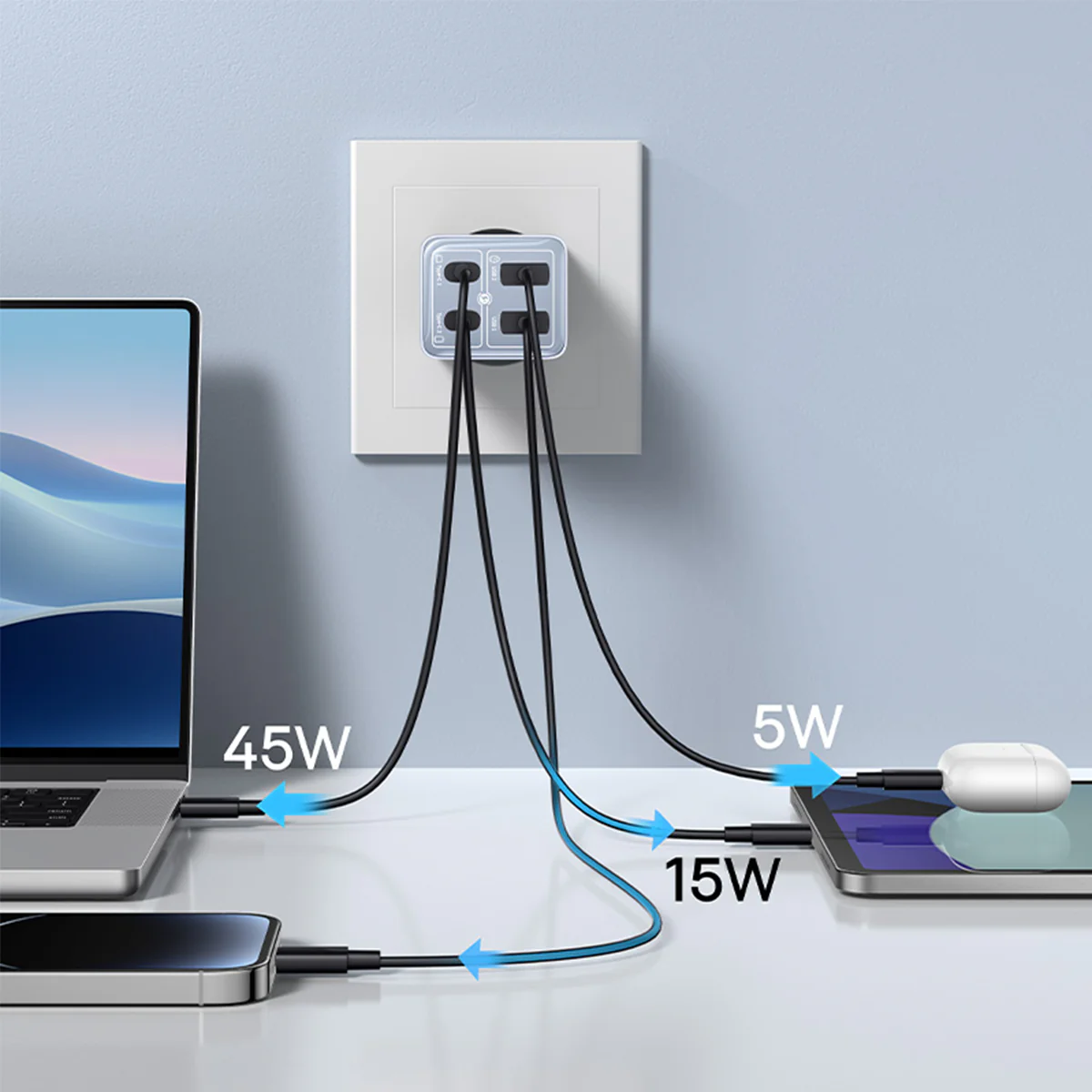 Baseus GaN6 Pro 4 Ports Fast Charger 65W - Image 14