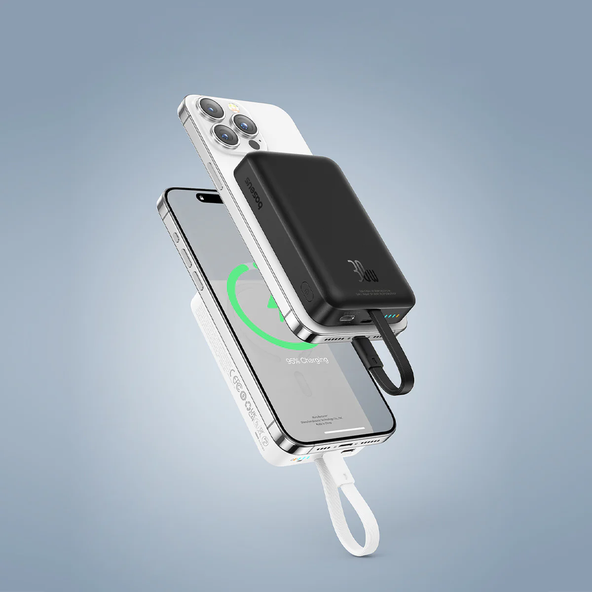 Baseus Magnetic Power Bank 30W 10000mAh With Built-in USB-C Cable - Image 7